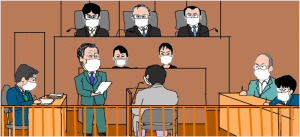 野原担当を尋問する原告側の水口弁護士