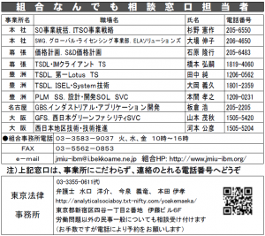 組合なんでも相談窓口担当者